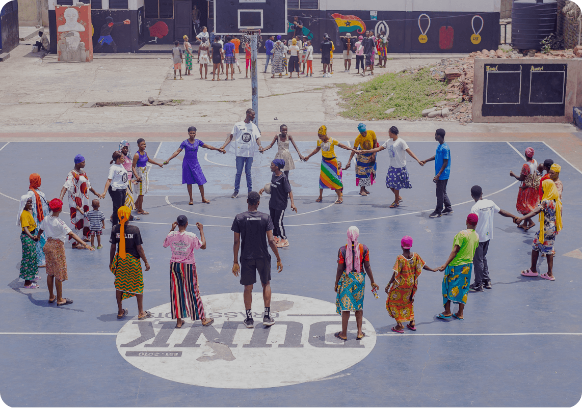 Youth participating in a DUNK program session